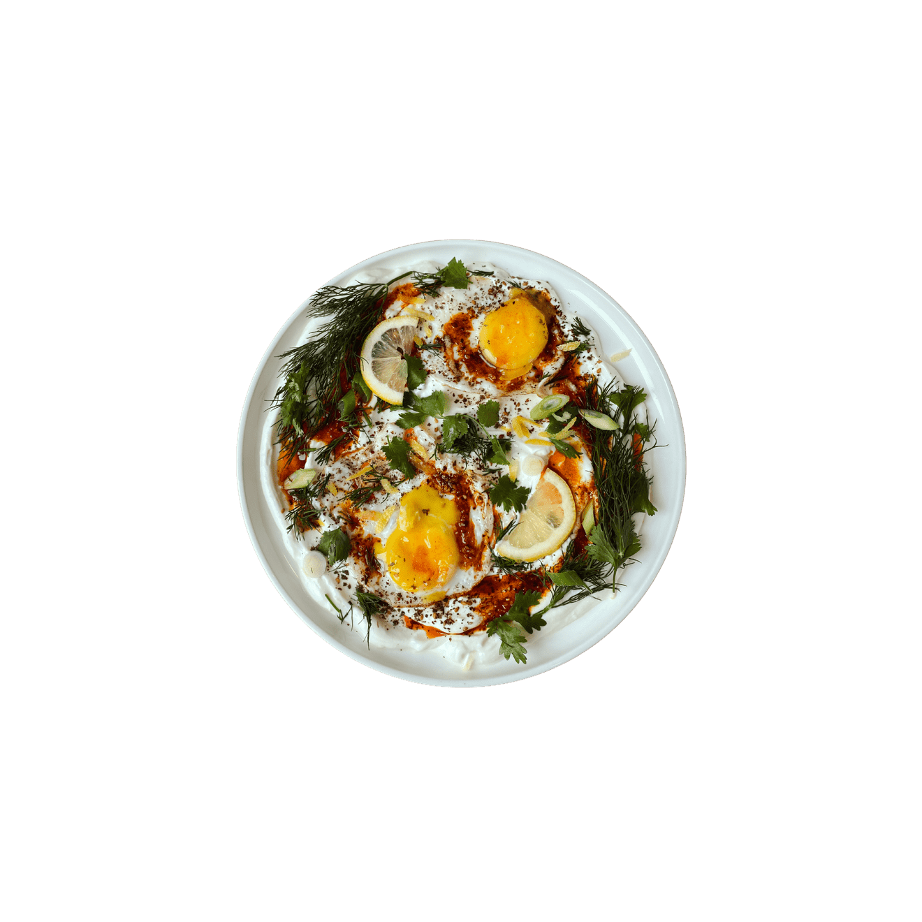 Turkish-style eggs with herbs, chili oil, and yogurt